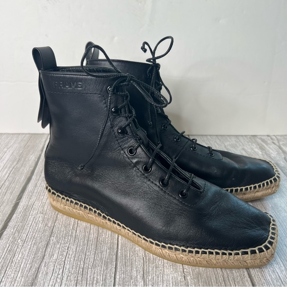 Frame Le Boston Leather High Top Espadrilles Booties - Picture 7 of 8